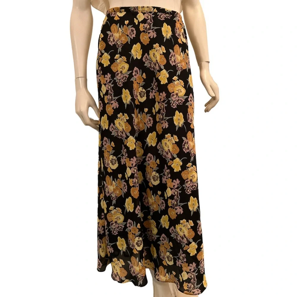 Vintage Floral Maxi Skirt by Kenar etc. petite size 8 High waist